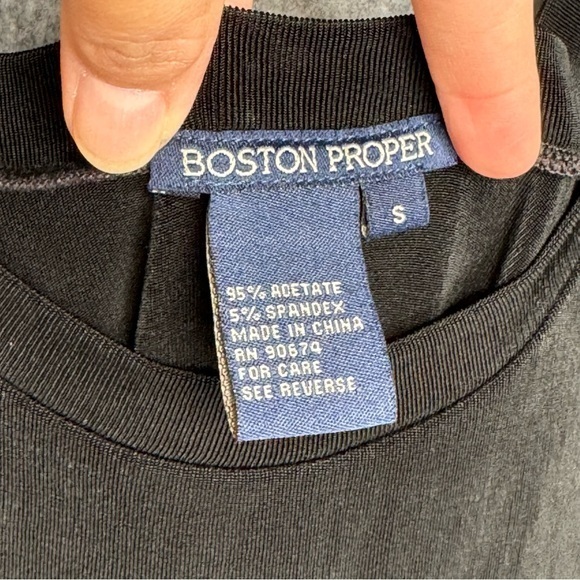 Boston Proper Sleeveless Ruched Acetate/Spandex Dress in Black- Sz S - Picture 5 of 5